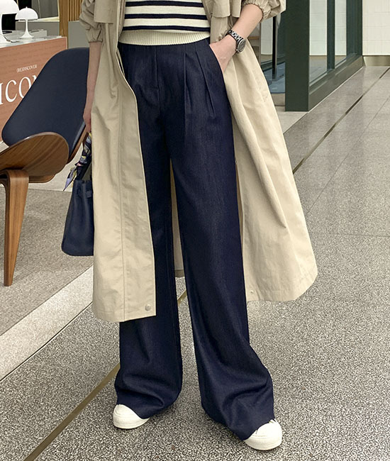 차르르 투핀턱 Denim Slacks