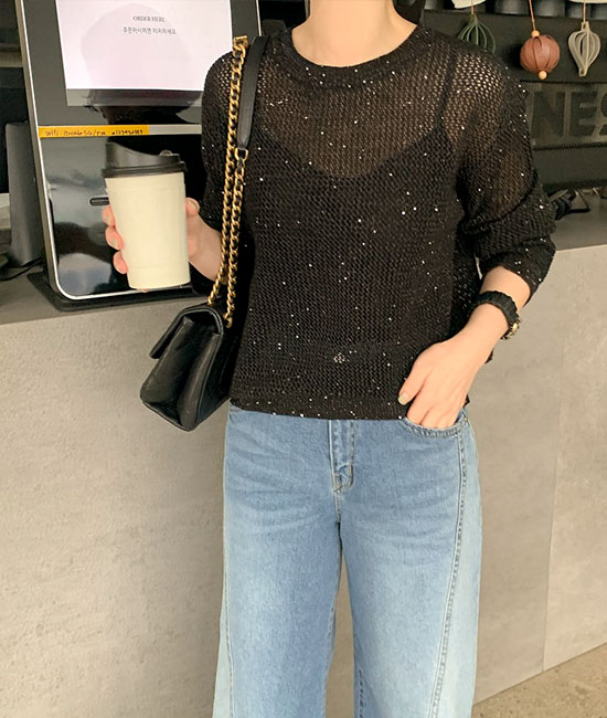 pearl 그물 Knit