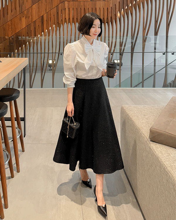 르마인-Flare Tweed Skirt