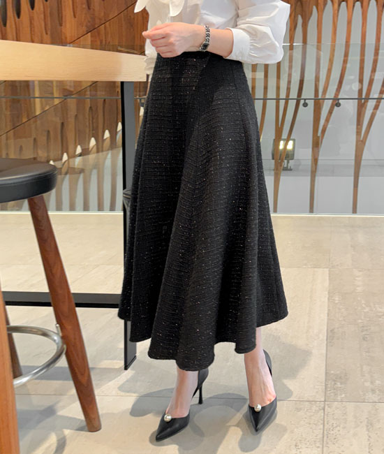 르마인-Flare Tweed Skirt