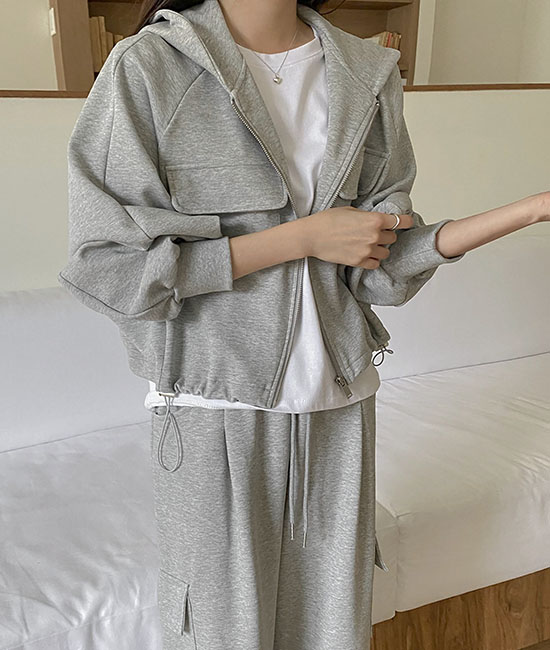 포켓 Hood Zip up