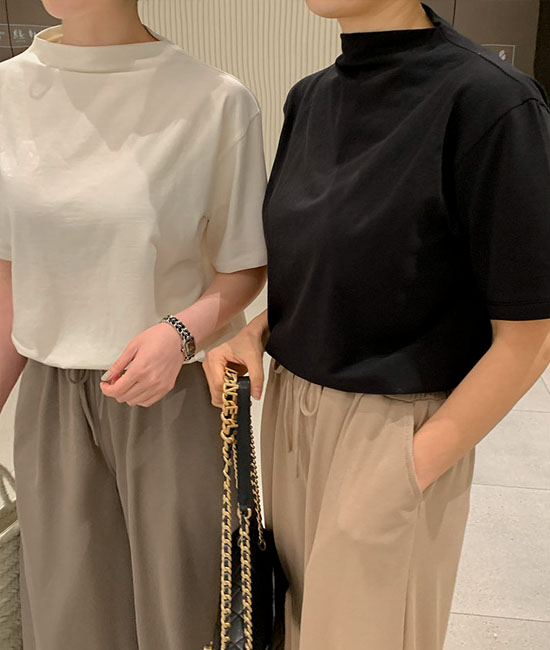 Cotton span 반폴라 T-shirt