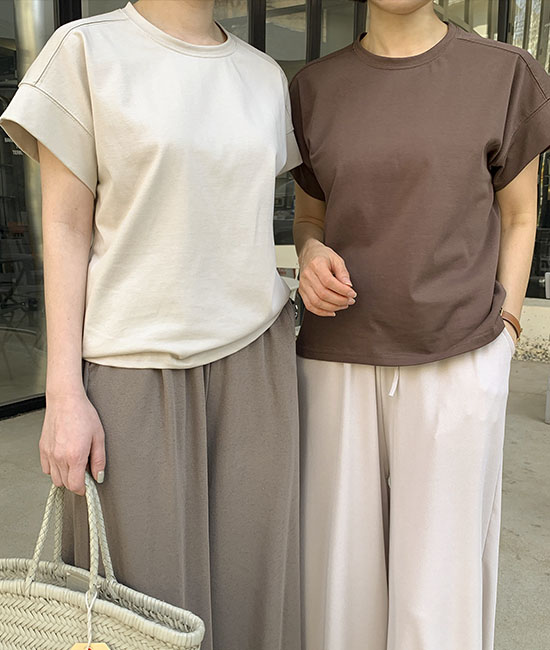 플레인 절개 Short T shirts