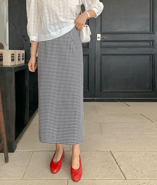 랜디 Check Skirt
