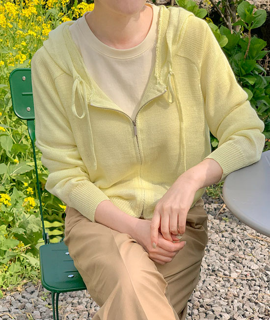 Cool Linen Hood Zip up