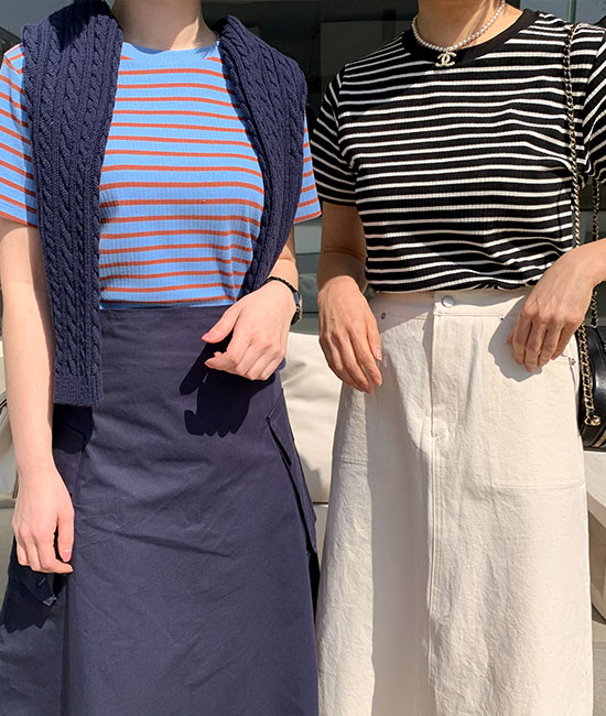 Corrugated Stripe Short T-shirts