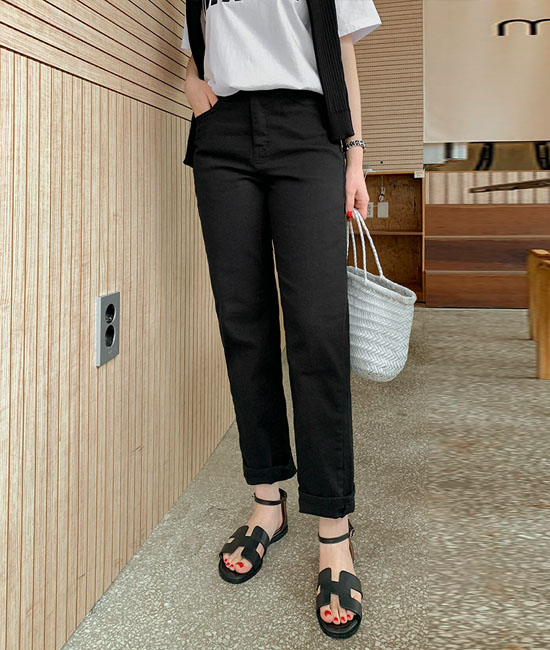 일자핏 cotton pants