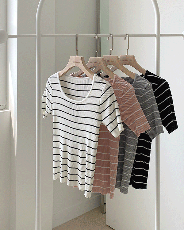 Stripe 유넥 Knit