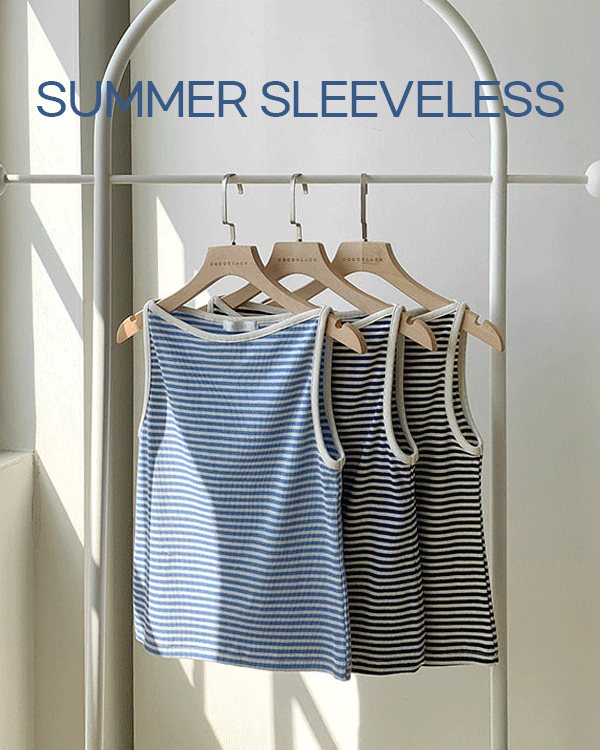 플랜 Stripe Sleeveless shirts