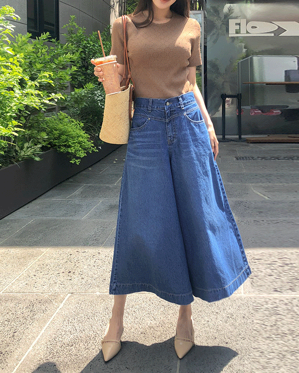 Summer Flare 와이드 데님팬츠