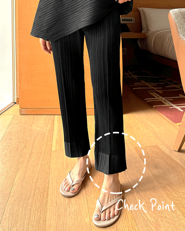 Cool Pleats Pants-Straightver.