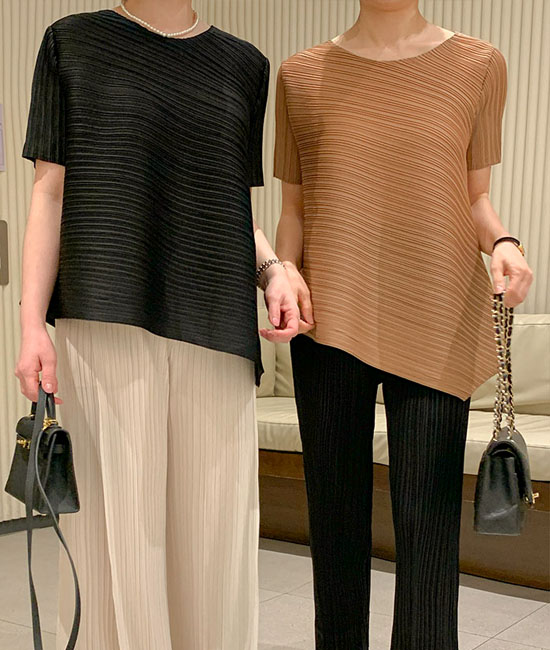 언발 Pleats Blouse