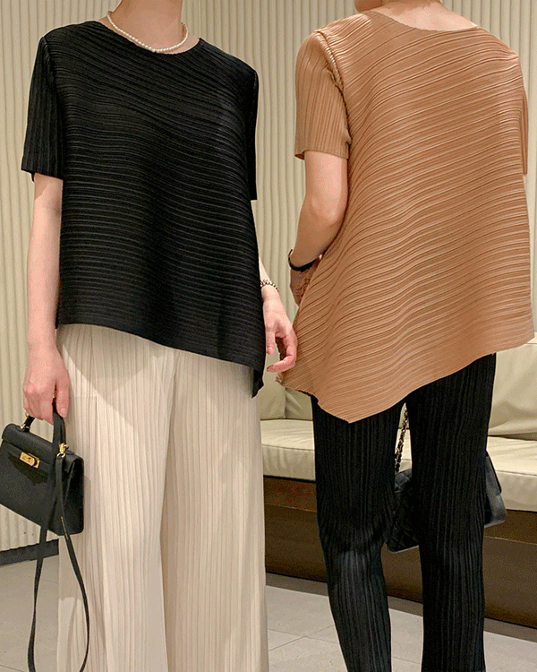 언발 Pleats Blouse