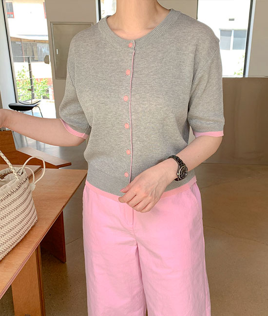 모엔 color combination Cardigan