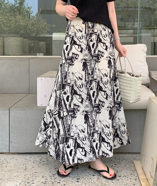 바네사 Pleats Skirt