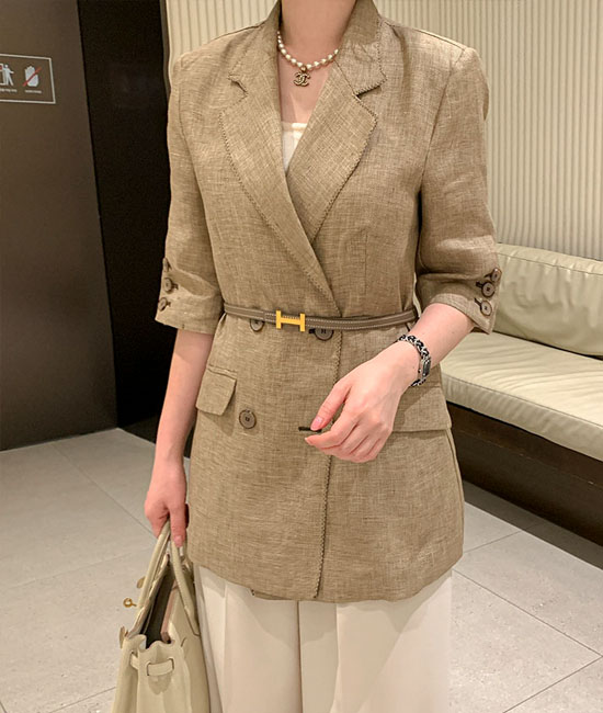 수이 Linen double Jacket