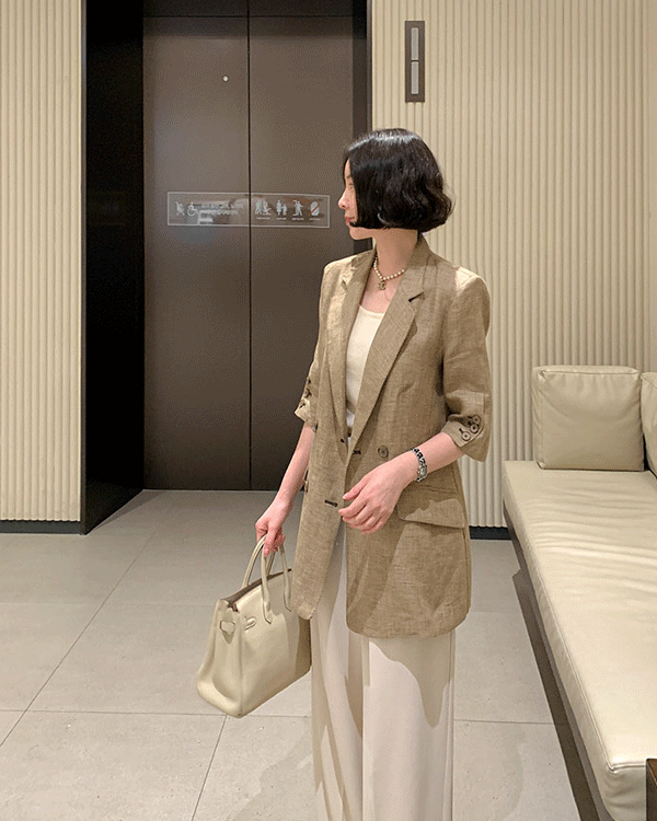 수이 Linen double Jacket