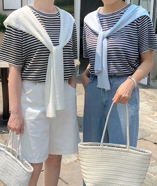 숄세트 Stripe 쿨 Knit