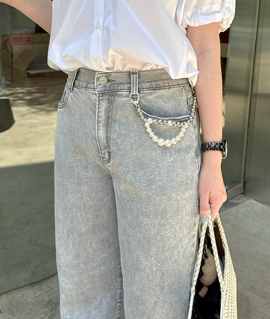 pearl Gray 데님팬츠