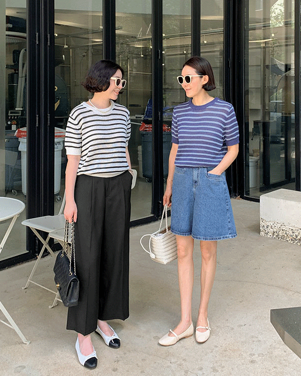 모모 Stripe Knit
