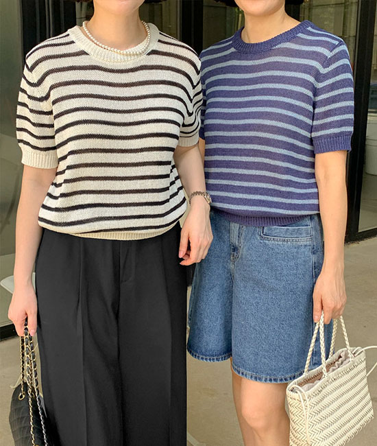 모모 Stripe Knit