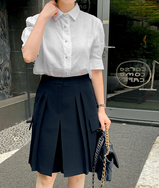 르마인-pearl Linen Shirt