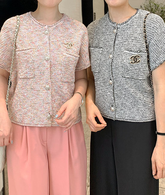 코코 Tweed Short-sleeve Jacket