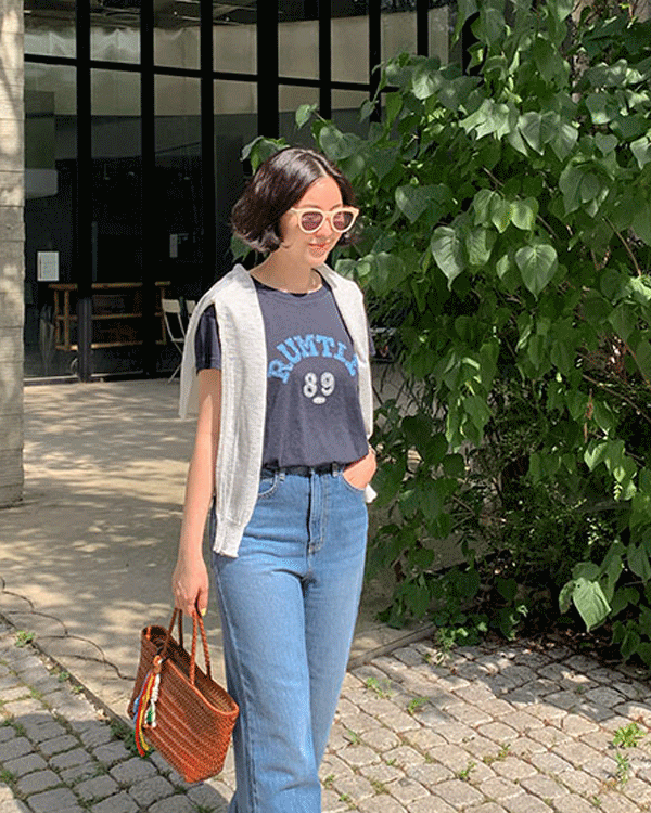 까미 Linen Short T shirts
