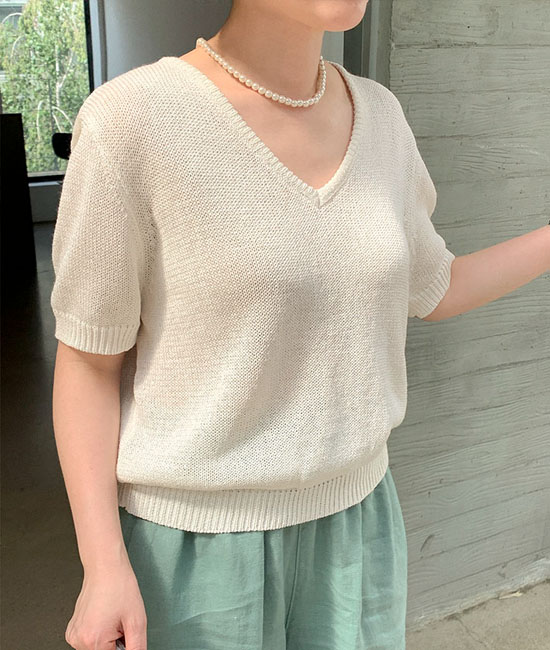 Summer V-neck Knit