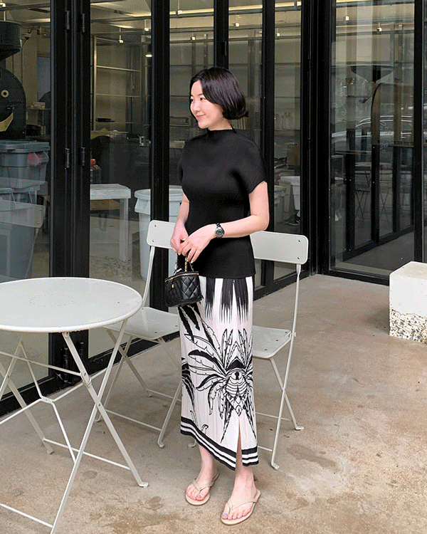 나염 Pleats Skirt
