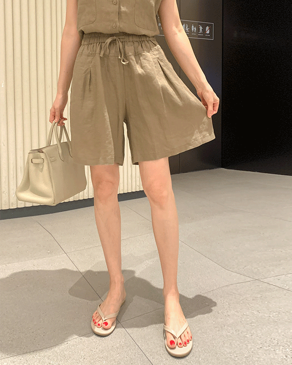 모던 Linen 4부 Pants