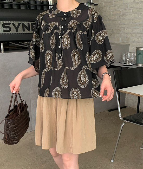 페이즐리 wing Blouse