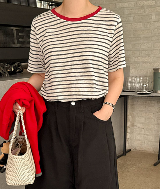 color combination Stripe Short T shirts