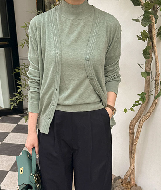 마인 V-neck Cardigan