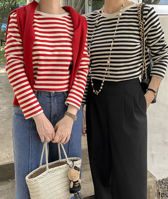 르마인-탄탄 Stripe tee