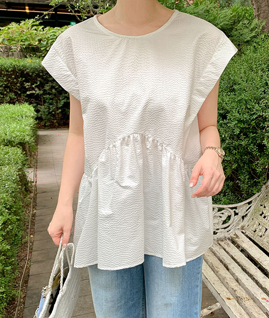 엠보 셔링 Blouse