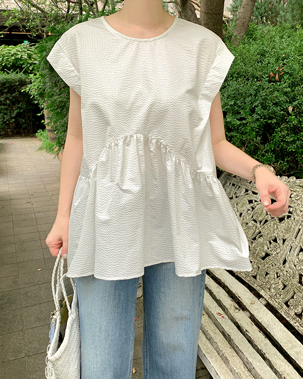 엠보 셔링 Blouse