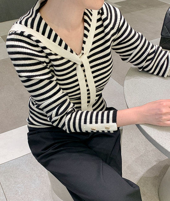 타이 Stripe Knit