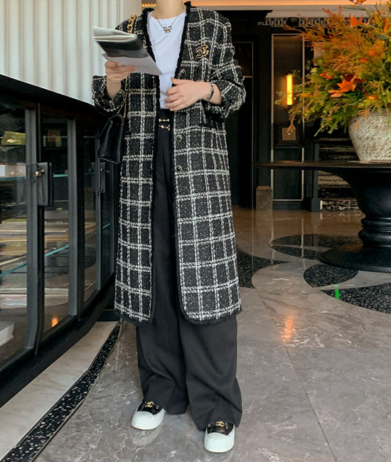 르마인-럭스 Tweed Long coat