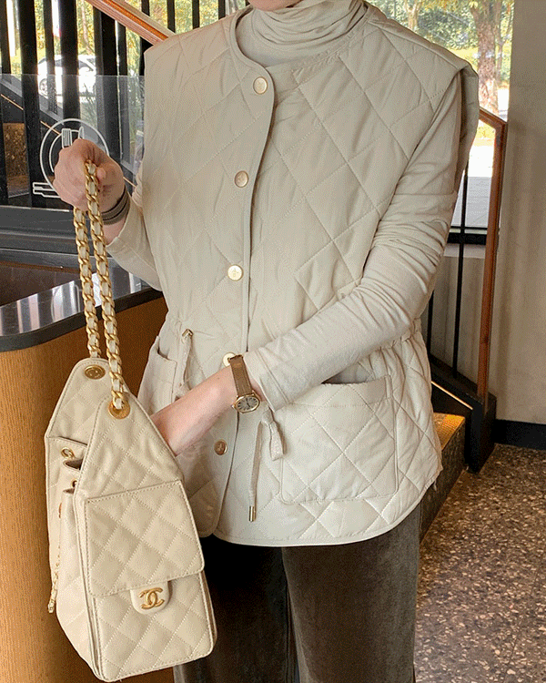 온드 string Padding Vest