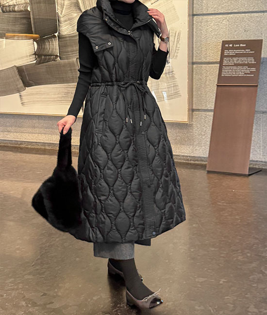 베르니 Long Padded vest