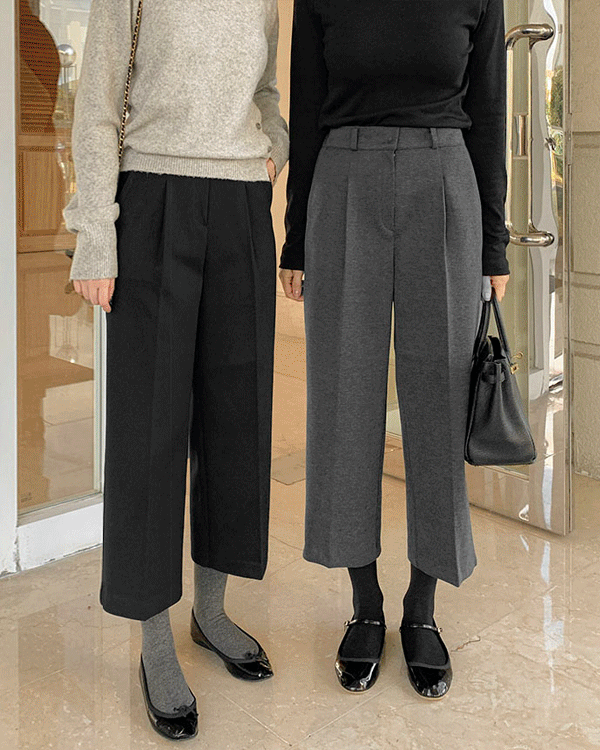 Wool 8부 Straight Pants