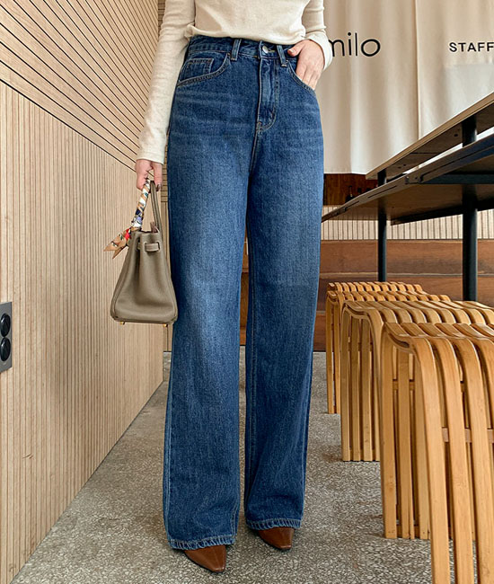 아워 Straight napping 데님팬츠