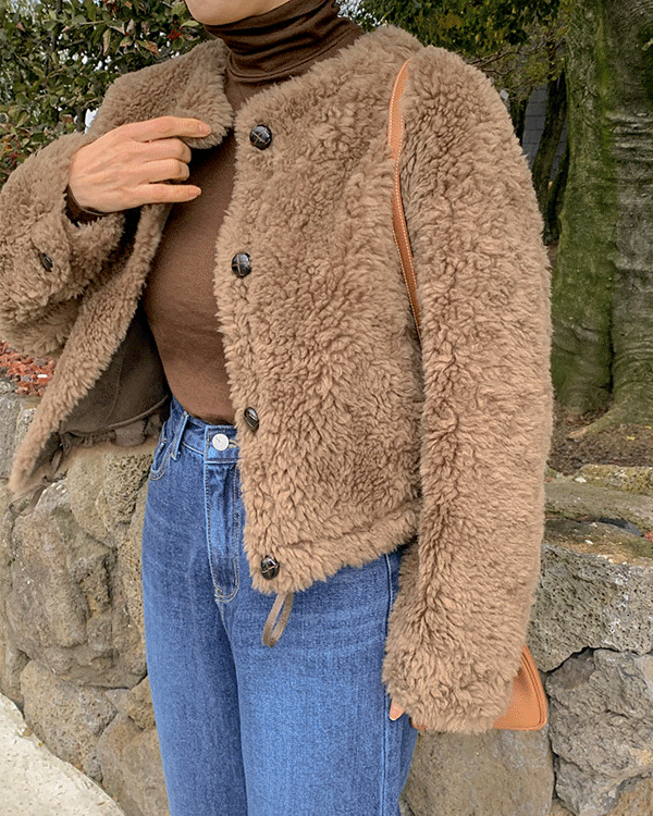 리얼 Wool 버튼 Mustang