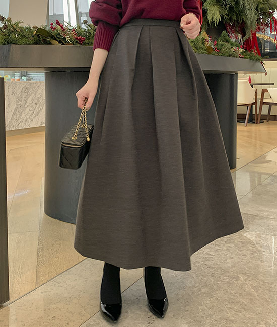 마리 Flare Wool Skirt