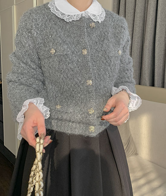 Nautical mile Spangle Wool Cardigan