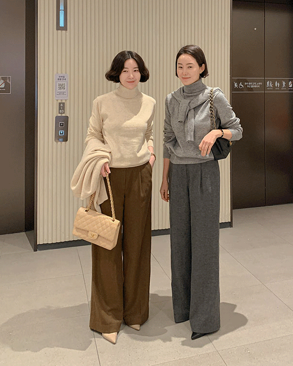 르마인-Belt Wool Slacks
