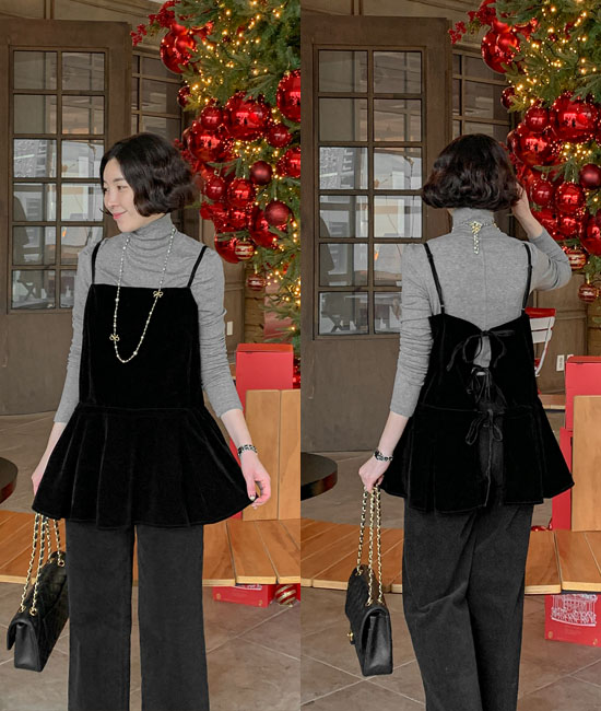 Velvet layered Sleeveless shirts