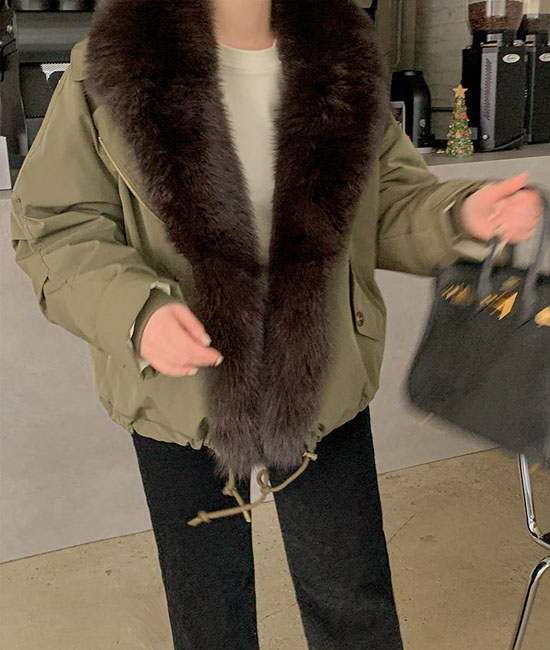 폭스퍼 덕다운 field jacket Padding