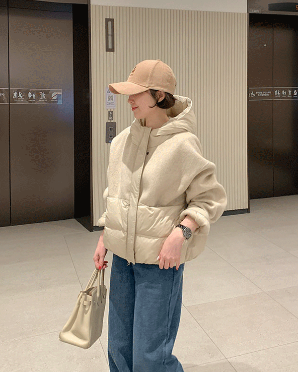 Wool 덕다운 Hood Padding